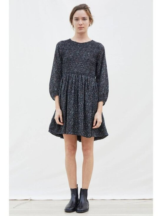 Apiece Apart Dresses & Skirts - Cottage Prairie Boho Girly Apiece Apart Black Floral Smocked Mini Dress Size 8